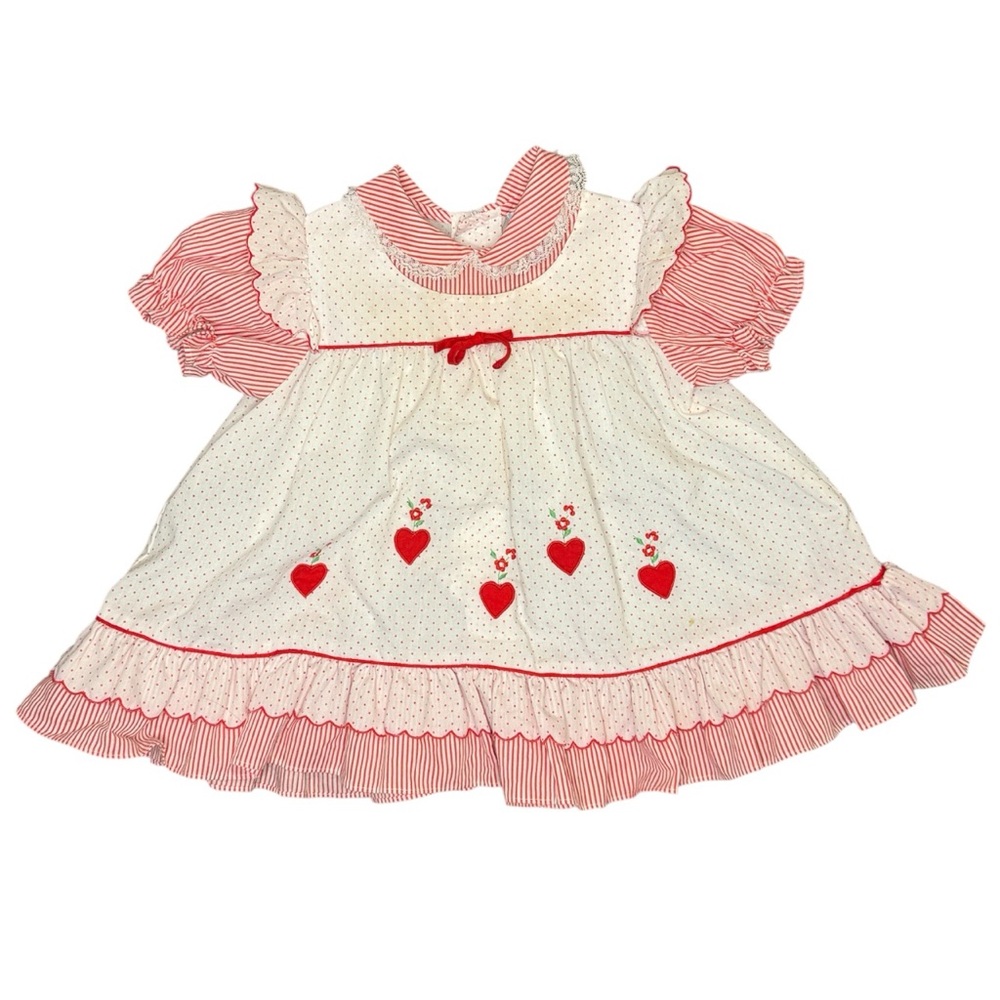 Vintage Red and White Baby Dress
